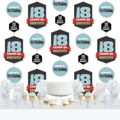 Big Dot of Happiness Boy 18th Birthday - Eighteenth Birthday Party DIY Dangler Backdrop - Hanging Vertical Decorations - 30 Pieces