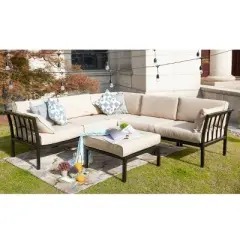 6pc Sectional Sofa Patio Conversation Set - Patio Festival
