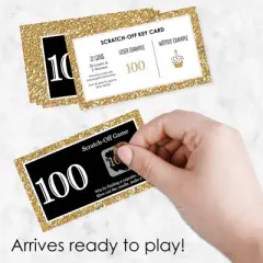 Big Dot of Happiness Adult 100th Birthday - Gold - Birthday Party Game Scratch Off Cards - 22 Count