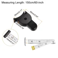 Unique Bargains Retractable Accurate Tailors Tape Dual-sided Rulers and Measuring Tools