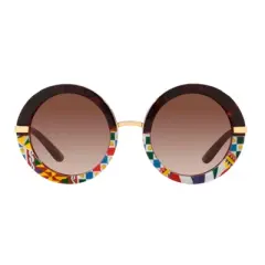 Dolce & Gabbana DG 4393 327813 Womens Round Sunglasses Top Havana/Handcart 52mm