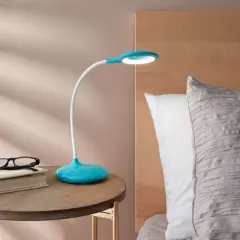 Insten LED Desk Lamp, Bright Table Lamp, Rechargeable, Flexible Neck, Touch Control, Adjustable Brightness, 400 Lumens, Blue