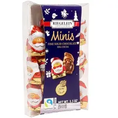 Riegelein Minis Solid Chocolate Santa Claus 33% Cocoa Fairtrade 3.5 Oz. (Pack of 2)