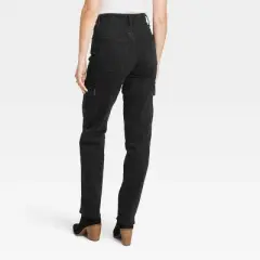 Women's High-Rise 90's Straight Cargo Jeans - Universal Thread&trade; Black