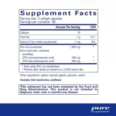 Pure Encapsulations EPA Ultimate - Eco-Friendly Supercritical CO2 Extracted EPA Fish Oil Concentrate - 120 Softgel Capsules