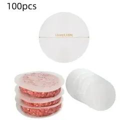 Kitcheniva Burger Patty Parchment Paper &ndash; Round Non-Stick Separator Discs 100 Pcs