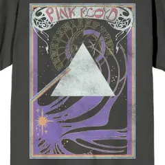 Pink Floyd Triangle With Clock And Rainbow Crew Neck Short Sleeve Charcoal Women's T-shirt