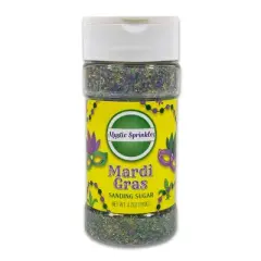 Mystic Sprinkles Mardi Gras Sanding Sugar Mix 4.2oz Bottle