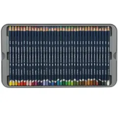Derwent Watercolor Pencils with Tin, Assorted Colors, Set of 36
