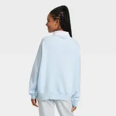 Women's Let It Snow Collared Graphic Sweatshirt - Blue