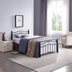 Twin Bouvardia Contemporary Iron Bed Black - Christopher Knight Home