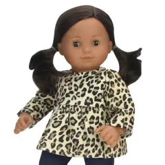 Sophia&rsquo;s Cheetah Print Tunic and Denim Jeggings Outfit Set for 15'' Dolls, Tan