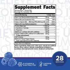 TransformHQ Boost Shot Energy Drink Mix - Blue Raspberry, 28 Servings