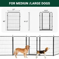 Dog Playpen,48 Inch(H) 18 Ft(L) 8 Panels Dog Fence Indoor/Outdoor ,Heavy Duty Metal Pet Puppy Exercise Pen,  Wide Door Low Threshold