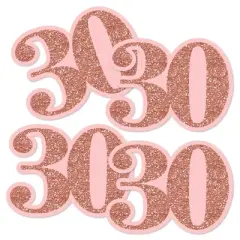 Big Dot of Happiness 30th Pink Rose Gold Birthday - Decorations DIY Happy Birthday Party Essentials - Set of 20
