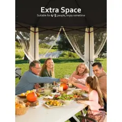 13x13 FT Hexagon Pop Up Gazebo w/ Mesh Windows, Instant Setup Canopy Tent for Outdoor Patio, Backyard, Garden & Events,w/Carry Bag, Adjustable Height