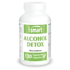 SuperSmart Alcohol Detox (with Milk thistle extract & Vitamin C) - Liver Detox Supplement | Non-GMO & Gluten-Free - 120 Capsules