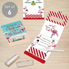 Big Dot of Happiness Flamingle Bells DIY Assorted Tropical Christmas Party Cash Holder Gift Funny Money Cards Set of 6