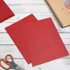 Paper Junkie 50-Pack Red Shimmer Cardstock Paper, Metallic Paper for Arts and Crafts (8.5 x 11 in)