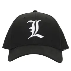 Death Note L Logo Elite Flex Black Baseball Cap