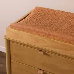 Babyletto Burnt Sienna Quilted Muslin Changing Pad Cover, GOTS Certified Organic Cotton