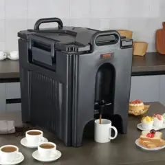 VEVOR Insulated Beverage Dispenser, 10 Gallon, Food-grade LL9450UP Hot and Cold Beverage Server, Thermal Drink Dispenser Cooler