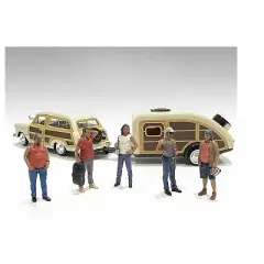 "Campers" Series 5 piece Figure Set for 1/24 Scale Models by American Diorama