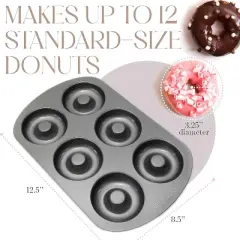 Bellemain Premiere Donut Pan Nonstick 6-Doughnut Molds, 2 Steel Trays for Perfect Donuts