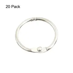 Unique Bargains Metal Loose Leaf Binder Scrapbook Key Book Rings 20 Pcs