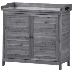 Solid Wood Patio Tool Sheds Outdoor Storage Shed with Lockable Doors - The Pop Home
