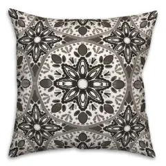 Creative Products Faded Black Gray Medallions 18x18 Indoor / Outdoor Pillow