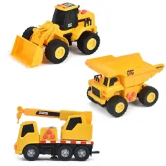 Maxx Action Mini Construction Lights & Sounds Vehicles &ndash; Front End Loader, Excavator and Dump Truck - 3pk