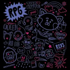 Junior's Turning Red Doodle Collage T-Shirt