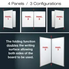 Excello Global Products 40" x 60" Wall Mounted Split Folding Whiteboard