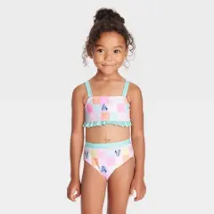 Toddler Girls' Minnie Mouse 3pc Rash Guard Set - Green