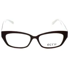 Ecru Authentic Designer Reading Glasses Bowie-002-50mm Brown Layered Ivory White