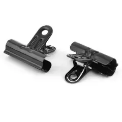 Unique Bargains Stationery Metal Spring Loaded File Ticket Binder Clips Bulldog Clip Black 6pcs