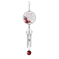 Dicksons Cardinal I Live On, Silver/Red 14.5 x 3 Inch Aluminum Noisemaker Windchime