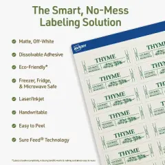 Avery Dissolvable Labels, 1" x 2-5/8" Rectangle
