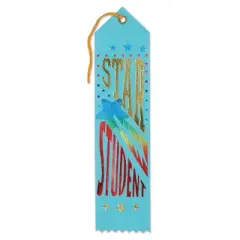 Beistle Star Student Award Ribbon, 2" x 8", (6/Pkg) Multicolored