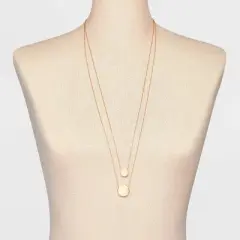 Coin Pendant Chain Multi-Strand Necklace - A New Day&trade; Gold