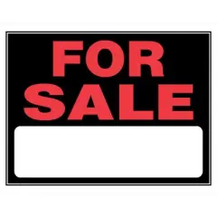 Hillman English Black For Sale Sign 15 in. H X 19 in. W - Case of 6