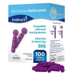 Embrace Ultrafine Lancet Lancet for Lancing Device 30 Gauge Needle 50 Box(s), 100 /Box