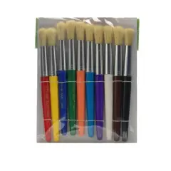 Creative Arts Stubby Brushes, Round, Pack Of 10