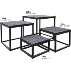 Meister Elite 12''x18''x24''x30'' Steel Plyo Jump Box Deluxe Set