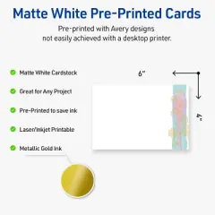 Avery Rectangle Postcards, Floral Design, 4" x 6", 20 Total