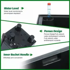 2 Pack Tall Planter with Drainage Holes＆Water Level Monitor＆Inner Bucket