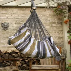 The Hamptons Collection 72&rdquo; Grey Brazilian Style Hammock Chair with a Hanging Bar