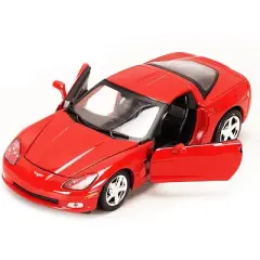 2005 Chevrolet Corvette C6 Coupe Red 1/24 Diecast Model Car by Motormax