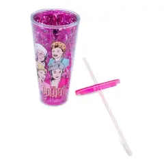 Silver Buffalo The Golden Girls Confetti Carnival Cup With Lid and Straw | Hold 32 Ounces